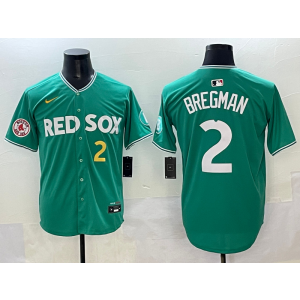 MLB Red Sox 2 Bregman Green 2025 City Connect Nike Cool Base Men Jersey MLB Red Sox 2 Bregman Green 2025 City Connect Nike Cool Base Men Jersey