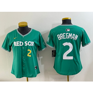 MLB Red Sox 2 Bregman Green 2025 City Connect Nike Cool Base Youth Jersey