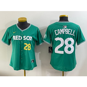MLB Red Sox 28 J.D. Martinez Green 2025 City Connect Nike Cool Base Youth Jersey