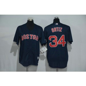 MLB Red Sox 34 David Ortiz Navy Cool Base Youth Jersey