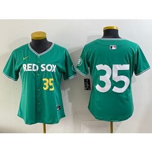 MLB Red Sox 35 Crochet Green 2025 City Connect Nike Cool Base Youth Jersey