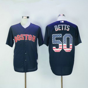 MLB Red Sox 50 Mookie Betts Dark USA Flag Blue New Cool Base Men Jersey MLB Red Sox 50 Mookie Betts Dark USA Flag Blue New Cool Base Men Jersey