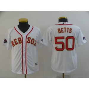 MLB Red Sox 50 Mookie Betts White 2019 Gold Program Cool Base Youth Jersey MLB Red Sox 50 Mookie Betts White 2019 Gold Program Cool Base Youth Jersey