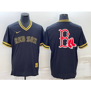MLB Red Sox Blank Black Yellow Baseball Logo Nike Throwback Men Jersey MLB Red Sox Blank Black Yellow Baseball Logo Nike Throwback Men Jersey