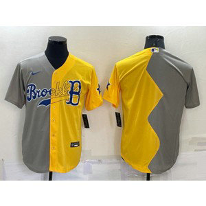 MLB Red Sox Blank Grey Yellow Split Nike Cool Base Men Jersey MLB Red Sox Blank Grey Yellow Split Nike Cool Base Men Jersey