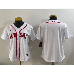 MLB Red Sox Blank White Nike Cool Base Women Jersey