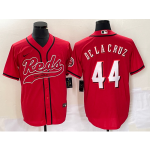 MLB Reds 44 De La Cruz Red Baseball Nike Cool Base Men Jersey