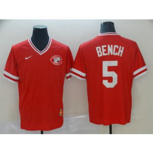 MLB Reds 5 Johnny Bench Red Nike Cooperstown Collection Legend V-Neck Men Jersey MLB Reds 5 Johnny Bench Red Nike Cooperstown Collection Legend V-Neck Men Jersey