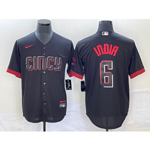 MLB Reds 6 Jonathan India Black 2023 City Connect Nike Cool Base Men Jersey
