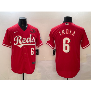 MLB Reds 6 Jonathan India Red Nike Cool Base Men Jersey