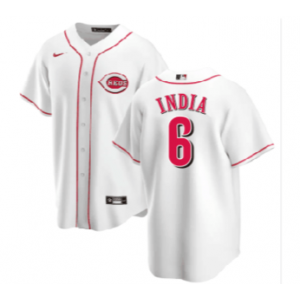 MLB Reds 6 Jonathan India White Nike Cool Base Men Jersey MLB Reds 6 Jonathan India White Nike Cool Base Men Jersey