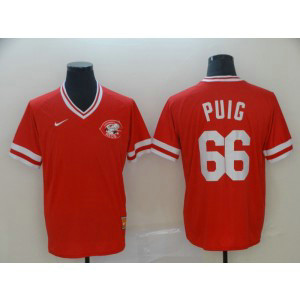 MLB Reds 66 Yasiel Puig Red Nike Cooperstown Collection Legend V-Neck Men Jersey MLB Reds 66 Yasiel Puig Red Nike Cooperstown Collection Legend V-Neck Men Jersey