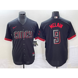MLB Reds 9 Mclain Black 2023 City Connect Nike Cool Base Men Jersey