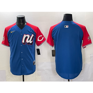MLB Reds Blank Blue Alternate 2025 All Star Nike Cool Base Men Jersey MLB Reds Blank Blue Alternate 2025 All Star Nike Cool Base Men Jersey