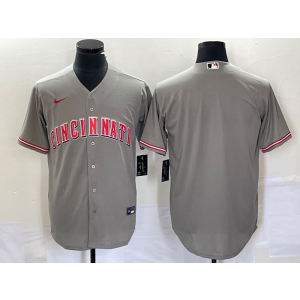 MLB Reds Blank Grey Nike Cool Base Men Jersey