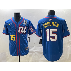MLB Rockies 15 Goodman Blue National League 2025 All Star Nike Cool Base Men Jersey MLB Rockies 15 Goodman Blue National League 2025 All Star Nike Cool Base Men Jersey