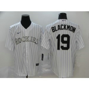 MLB Rockies 19 Charlie Blackmon White 2020 Nike Cool Base Men Jersey