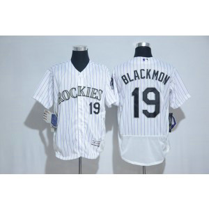 MLB Rockies 19 Charlie Blackmon White Flexbase Men Jersey