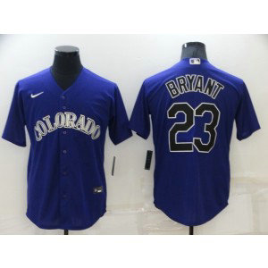 MLB Rockies 23 Kris Bryant Purple Nike FlexBase Men Jersey