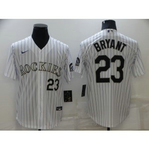 MLB Rockies 23 Kris Bryant White Nike FlexBase Men Jersey