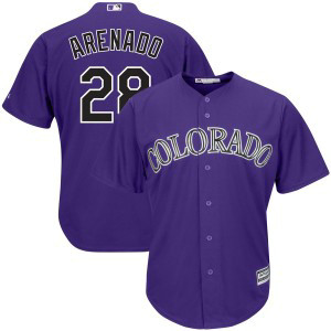 MLB Rockies 28 Nolan Arenado Purple Cool Base Men Jersey