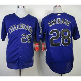 MLB Rockies 28 Nolan Arenado Purple Cool Base Men Jerseys