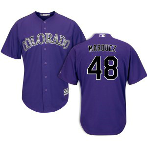 MLB Rockies 48 German Marquez Purple Cool Base Men Jersey