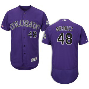 MLB Rockies 48 German Marquez Purple Flex Base Men Jersey