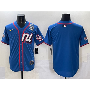 MLB Rockies Blank Blue National League 2025 All Star Nike Cool Base Men Jersey MLB Rockies Blank Blue National League 2025 All Star Nike Cool Base Men Jersey