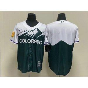 MLB Rockies Blank Green 2022 City Connect Nike Cool Base Men Jersey