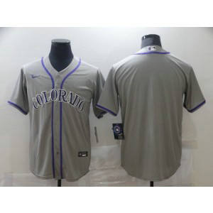 MLB Rockies Blank Grey Nike Cool Base Men Jersey