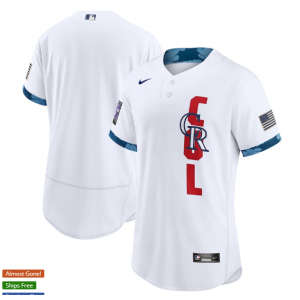 MLB Rockies Blank White 2021 All-Star Flexbase Men Jersey