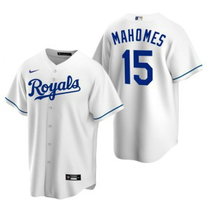 MLB Royals 15 Patrick Mahomes White 2020 Nike Cool Base MenJersey MLB Royals 15 Patrick Mahomes White 2020 Nike Cool Base MenJersey