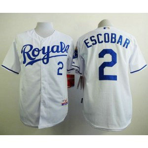 MLB Royals 2 Alcides Escobar White Cool Base Men Jersey MLB Royals 2 Alcides Escobar White Cool Base Men Jersey