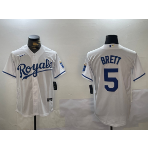 MLB Royals 5 Brett White Nike Cool Base Men Jersey MLB Royals 5 Brett White Nike Cool Base Men Jersey