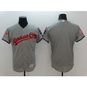 MLB Royals Blank Grey Fashion Stars and Stripes Flexbase Men Jersey
