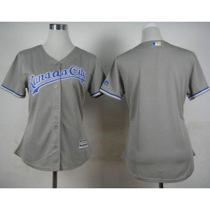MLB Royals Blank Grey Road Women Jersey