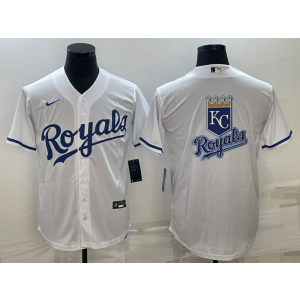 MLB Royals Blank White Baseball Logo Nike Cool Base Men Jersey MLB Royals Blank White Baseball Logo Nike Cool Base Men Jersey