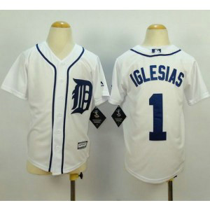MLB Tigers 1 Jose Iglesias White Cool Base Youth Jersey