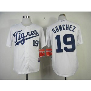 MLB Tigers 19 Anibal Sanchez White (Los Tigres) Men Jersey MLB Tigers 19 Anibal Sanchez White (Los Tigres) Men Jersey
