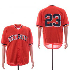 MLB Tigers 23 Kirk Gibson Orange Mesh Throwback Men Jersey
