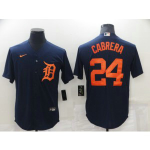 MLB Tigers 24 Miguel Cabrera Blue Nike Cool Base Men Jersey