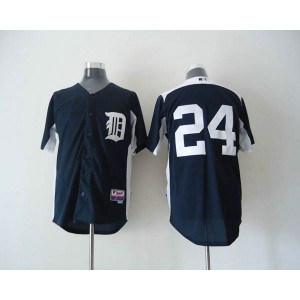 MLB Tigers 24 Miguel Cabrera Navy Blue 2011 Home Cool Base BP Men Jersey