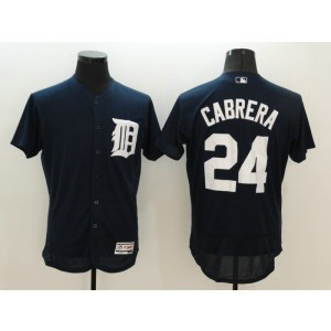 MLB Tigers 24 Miguel Cabrera Navy Blue Flexbase Men Jersey
