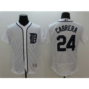 MLB Tigers 24 Miguel Cabrera White 2016 New Flexbase Men Jersey