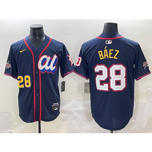 MLB Tigers 28 Javier Báez Navy American League 2025 All Star Nike Cool Base Men Jersey MLB Tigers 28 Javier Báez Navy American League 2025 All Star Nike Cool Base Men Jersey
