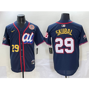 MLB Tigers 29 Skubal Navy American League 2025 All Star Nike Cool Base Men Jersey
