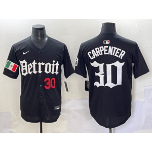 MLB Tigers 30 Carpenter New Black Nike Cool Base Men Jersey MLB Tigers 30 Carpenter New Black Nike Cool Base Men Jersey