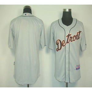 MLB Tigers Blank Grey Cool Base Men Jersey