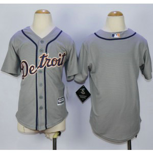 MLB Tigers Blank Grey Cool Base Youth Jersey